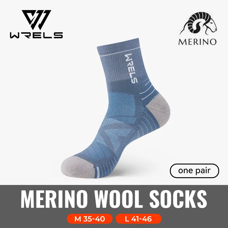 WRELS 1/2/3Pairs Merino Wool Socks Thick Hiking Socks Thermal Socks Moisture Wicking Running Hiking Anti-slip Winter Wool Socks