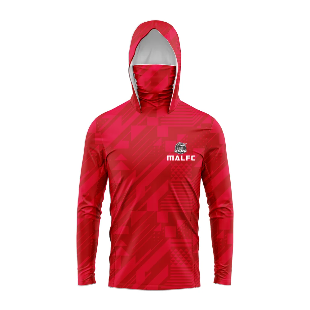 MALFC Men Hood Fishing Shirt long sleeve fishing t shirt uv protection Fishing Apparel