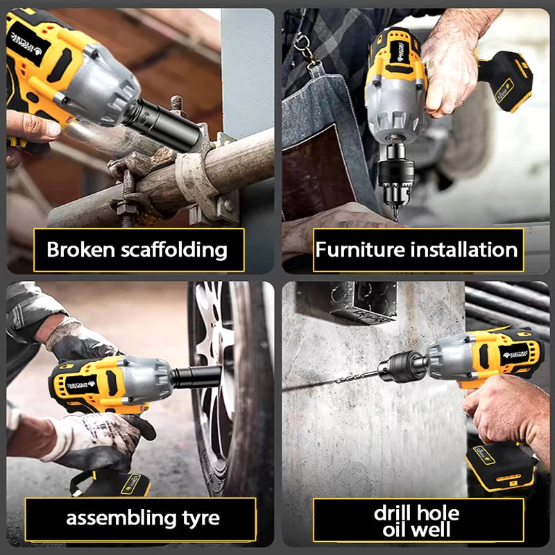 Electric Goddess 1/2in High Torque Electric Wrench 700N Brushless Cordless Impact Wrench Power Tool For Dewalt 20V Battery Pin