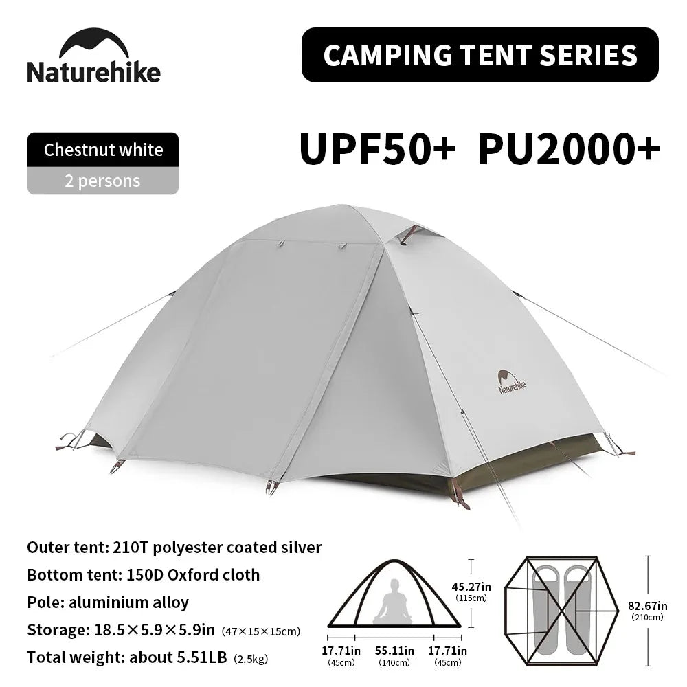 Naturehike Cloud River 2-3 Person Backpacking Tent Waterproof UPF50+ Hiking Trekking Double Layer Camping Tent Sun Shelter