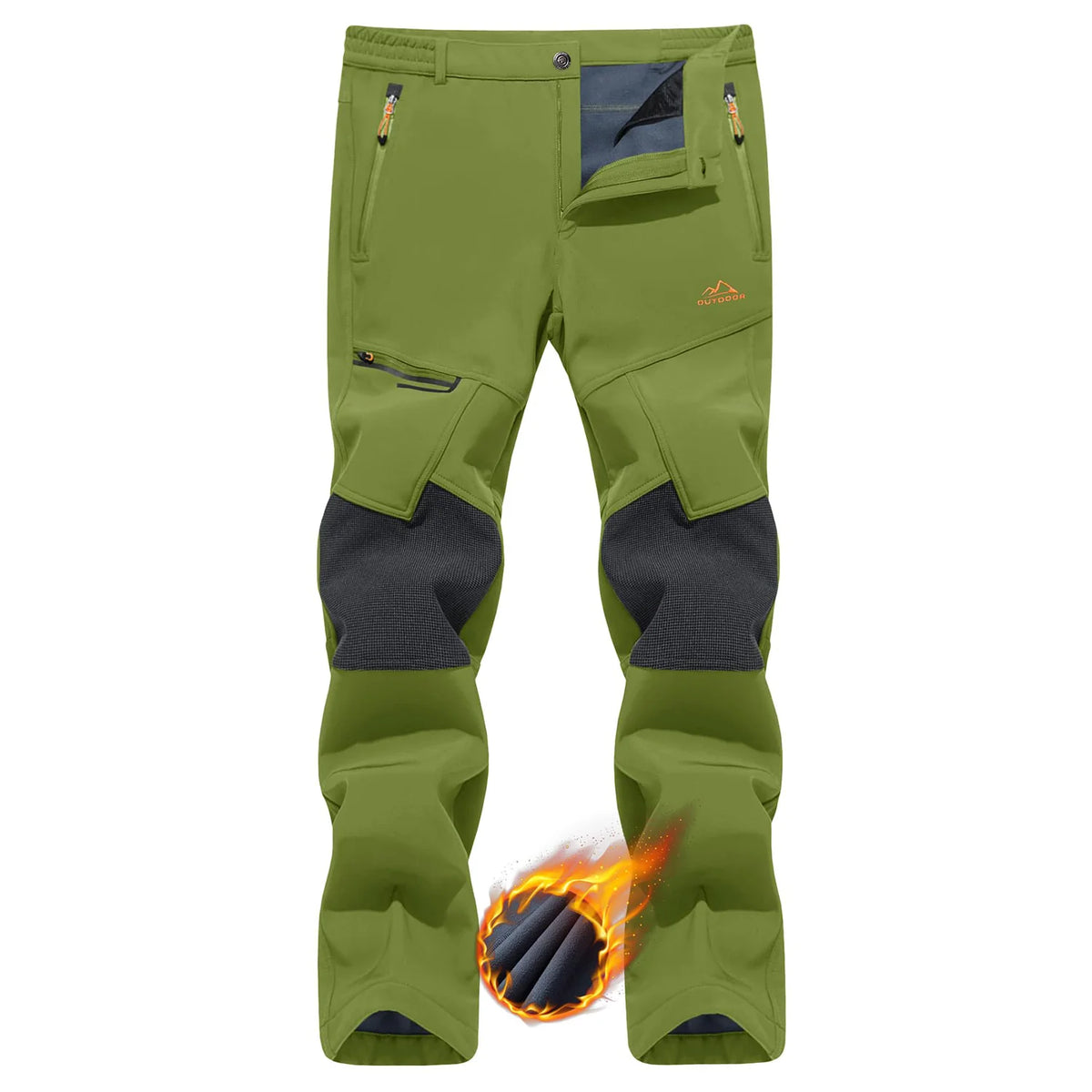 TACVASEN Winter Thicken Fleece Hiking Pants Men Warm Thermal Pants Windproof Outdoor Fishing Camping Mountain Ski Pants Trousers