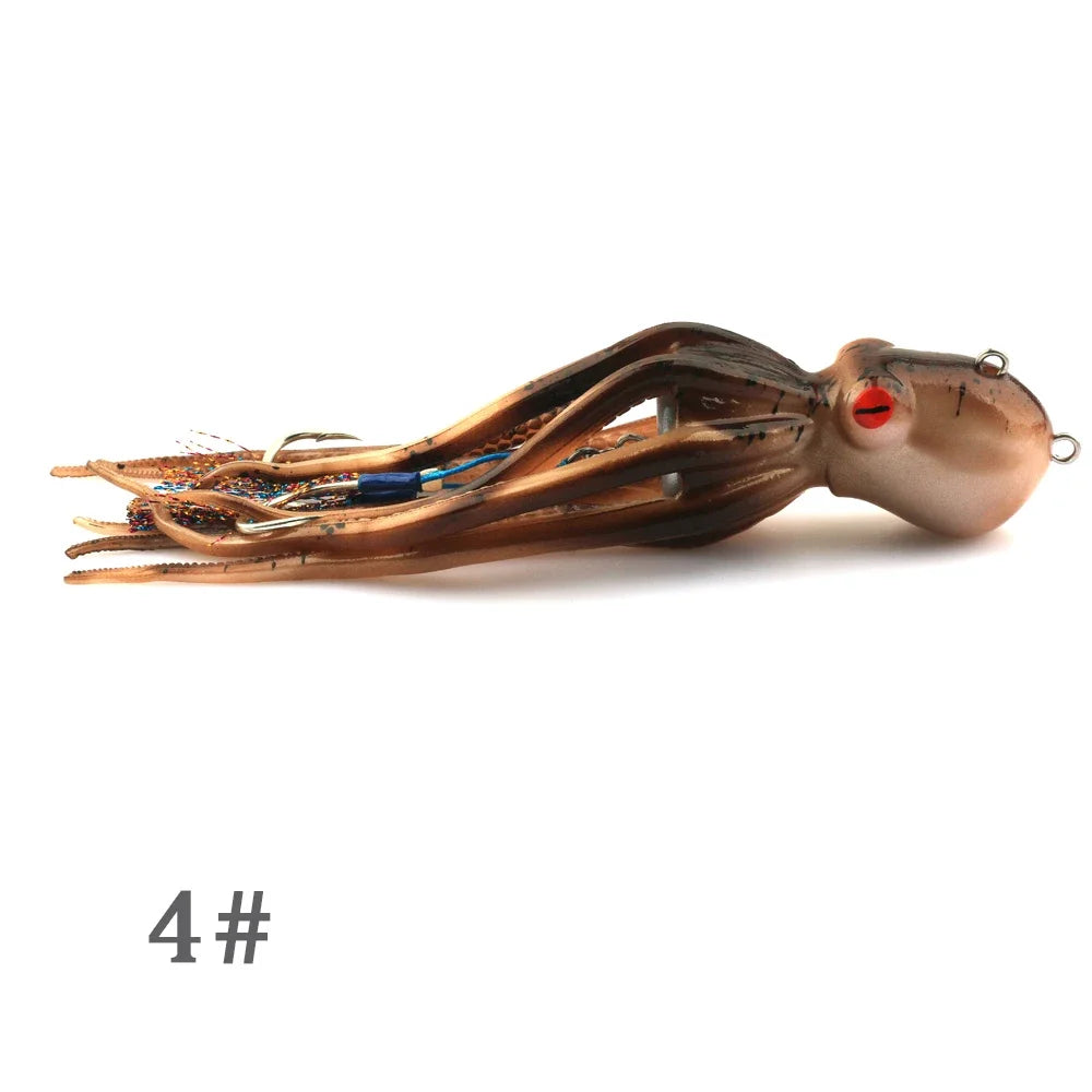 TAKEDO MY14 180G 200G 250G 300G Sea Fishing Octopus Bait With Double Hook Soft Bait Troulling Lure Boat Fishing For Rockfish