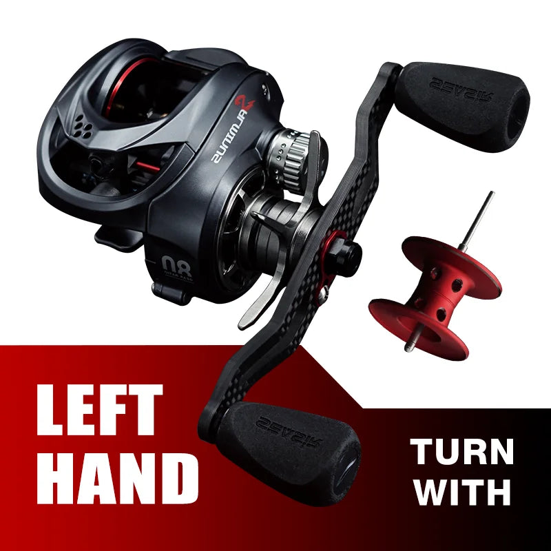 Seasir Salminus Baitcasting Reel Metal Aluminum Frame Two Spools 8.0:1 11+1BB Drag 12KG Fishing Reel