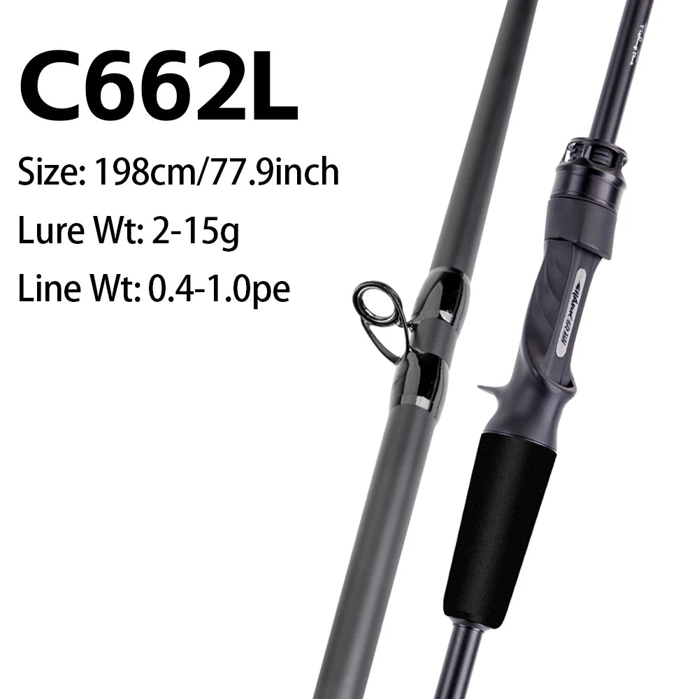 FISHINGFANS KUAISHA T1100+M40X Carbon Blank 8KG DRAG Light LS Guide 7-30g Lure Wt Fast Action Spinning Casting Fishing Rod