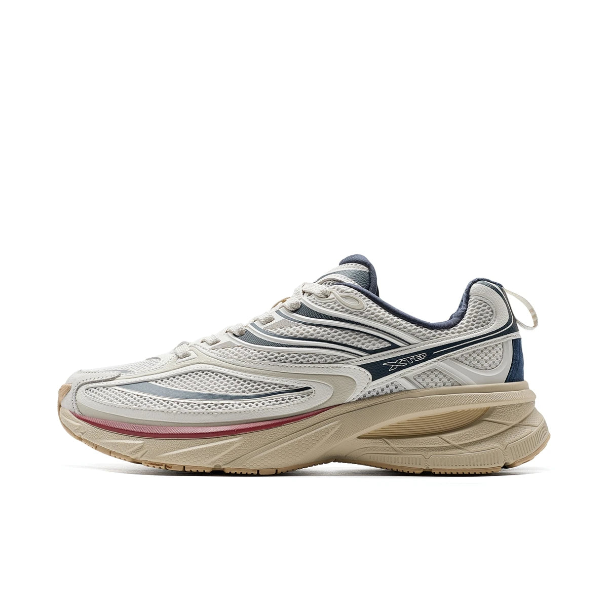Xtep Little Basque 2 Casual Shoes for Men 2025 Summer Vintage Breathable Comfortable Non-Slip Durability Sneakers 875219320017
