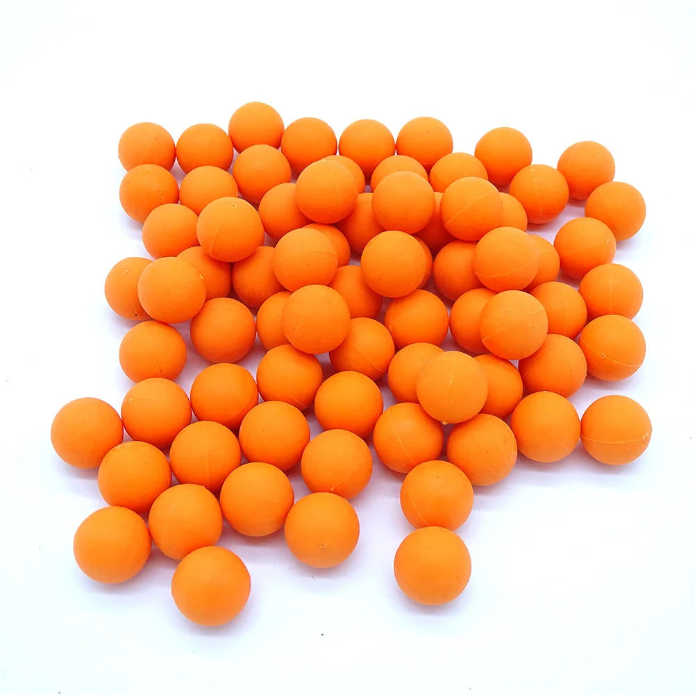 Paintball 200pcs Bullet 0.68 Caliber 17mm Reusable Nylon Elastic Ball Outdoor Shooting Bullet Ball T4E Black Yellow Orange