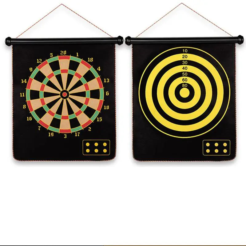 Magnetic Dart Board Set Roll-Up Double-Sided Design with 12 Safe Magnetic Darts for Indoor/Outdoor Games Perfect Christmas Gift
