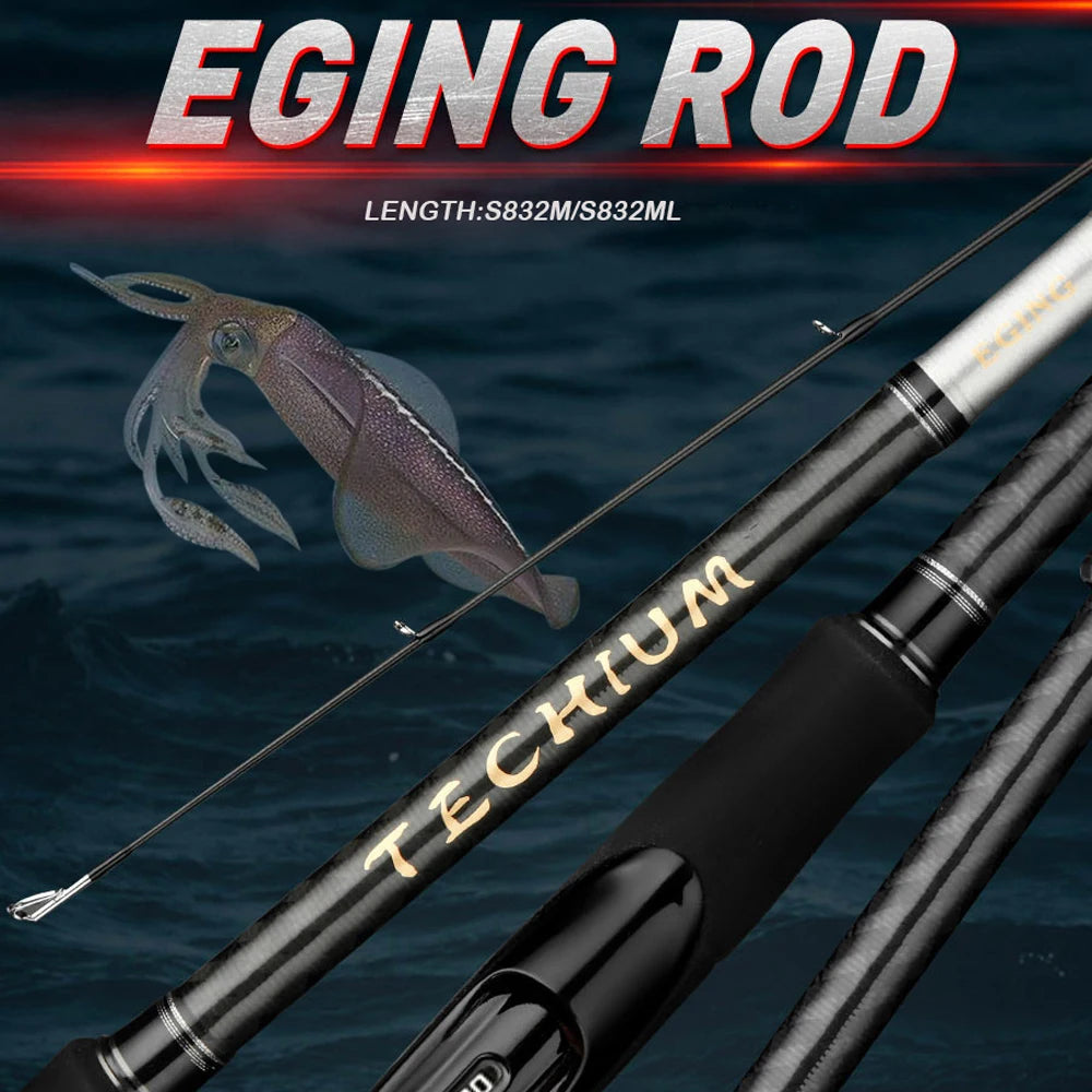 JOHNCOO High Carbon Egi Rod Squid Lure Rod Spinning Rod 832M/832ML Pe 0.4-1.0 Squid Size #2-4/#2-3.5 Super light and sensitive