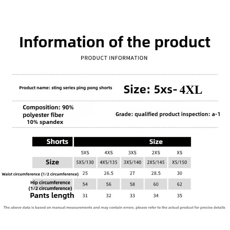 LOKI Table Tennis Shorts for Men&women Summer Quick Drying New Ping Pong Breathable Sports Pants Sweat Wicking Competition Pants