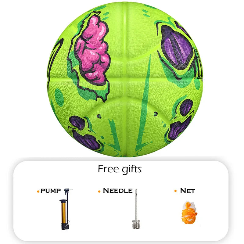 Veidoorn Premium Green Rubber Basketball 3-Layer Anti-Slip Grip for Superior Control Indoor/Outdoor Sports Ball
