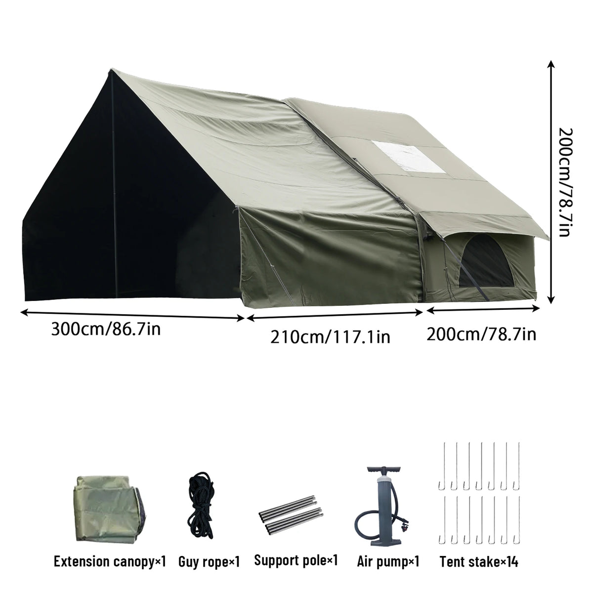 PAKICETUS Inflatable camping tent 4-8 people with windows portable water-resistant camping tent Four season tents