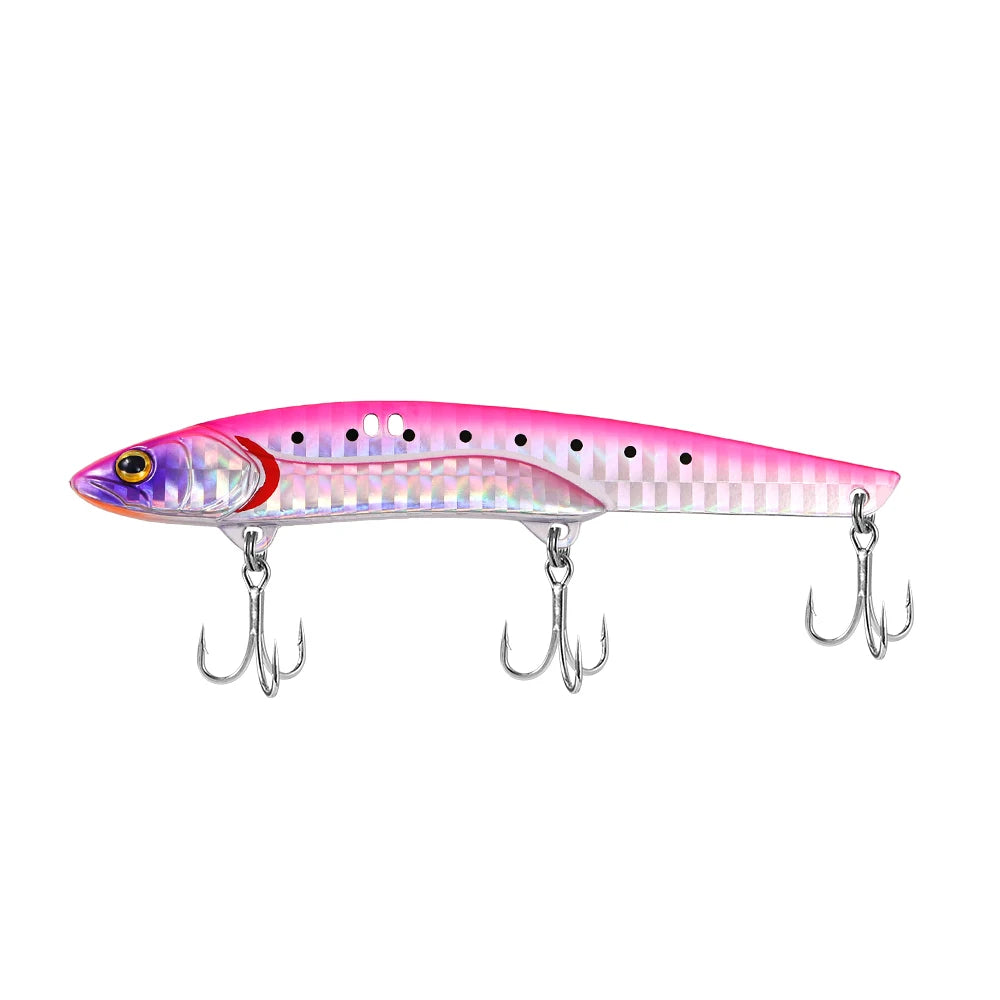 JIGGING PRO Metal VIB Fishing Lure 107mm 36g Long Cast Three Hooks Spinner Spoon Sea Fishing Hard Baits For Bass Metal Jigging