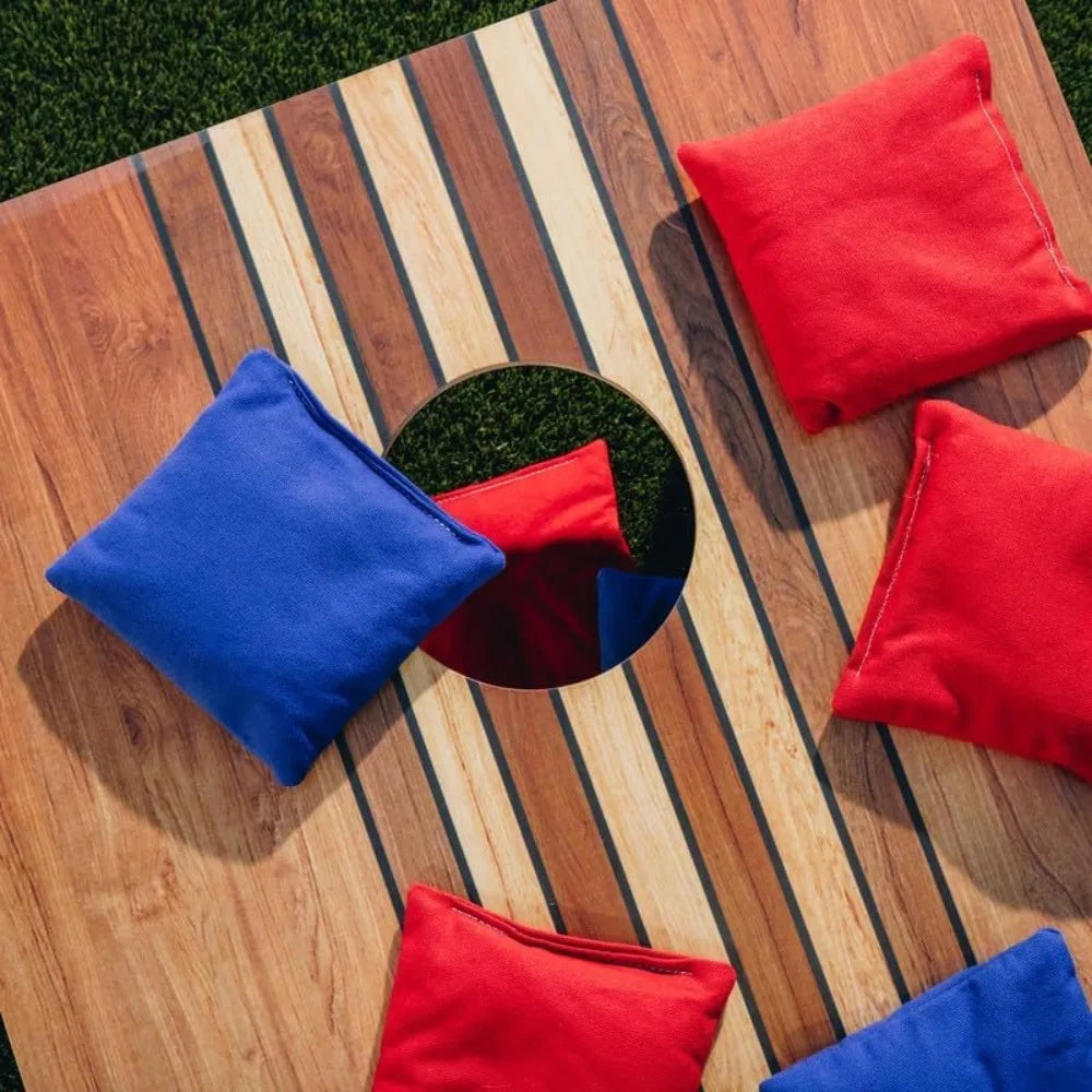 Official Size Cornhole Game Set Wooden Boards 4x2 Feet with 8 Bean Bags Carrying Case Tote Bag for Outdoor Tailgate Yard