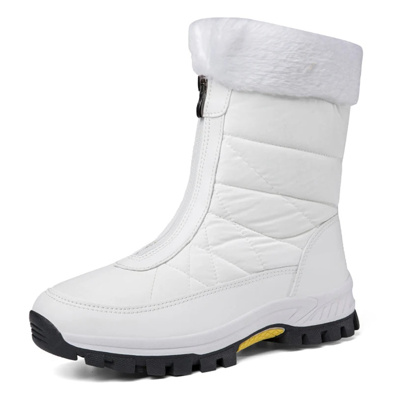Women's Winter Snow Boots Non-Slip Warm High-Top Cotton Boots Wear-Resistant Comfortable Outdoor Fleece-Lined Walking Boots