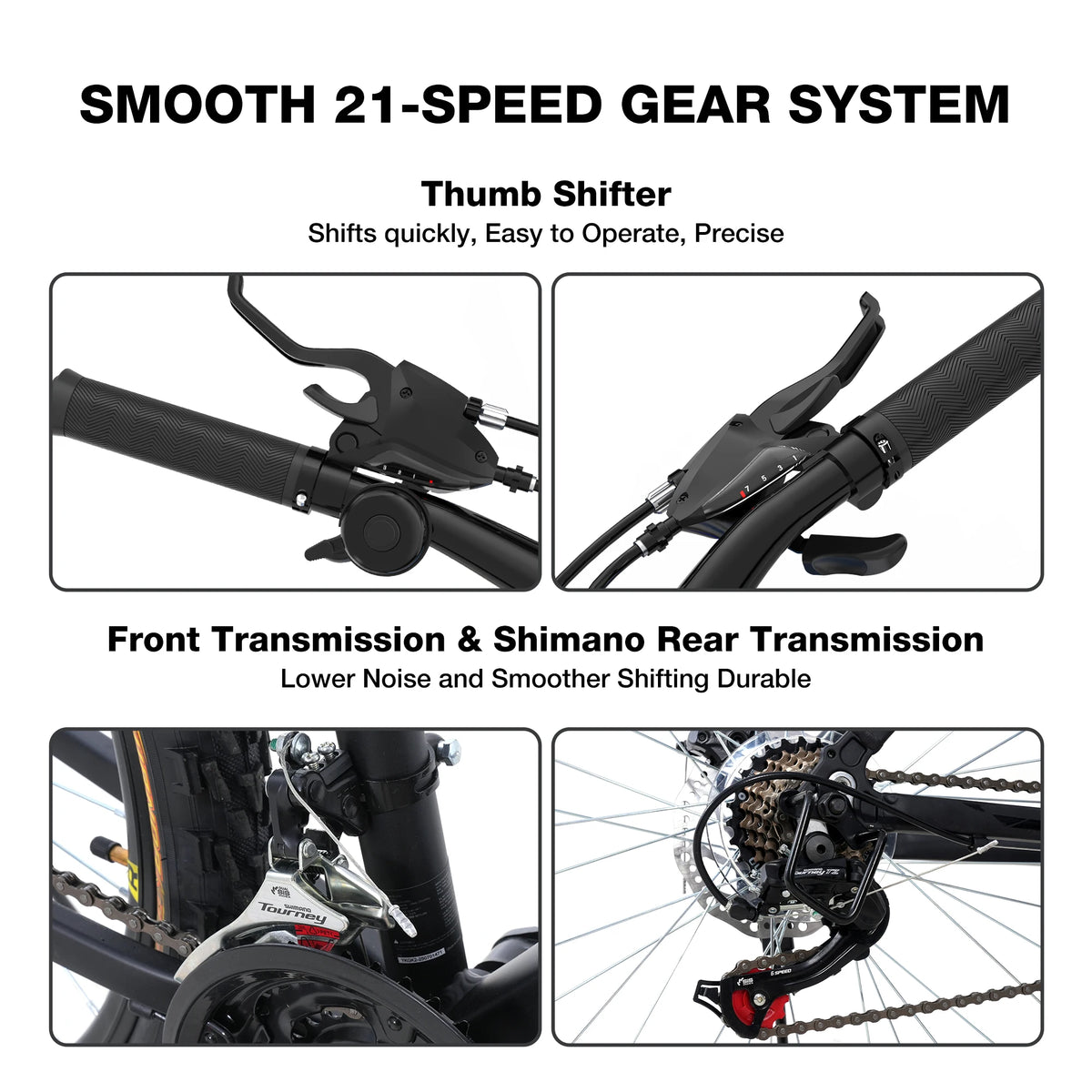 Rcb Gk2 Vtt Mountain Bike Adult 12+ Years Old 26 Inch 21 Speed Aluminum Frame Front Suspension Disc Brake Max Load 150kg 85% Pre-Asse
