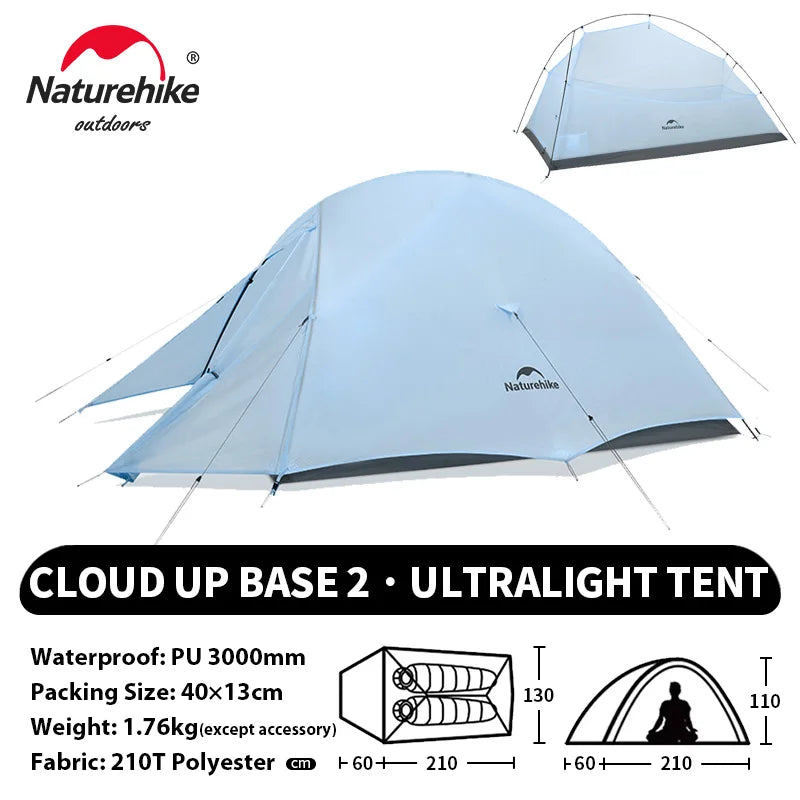 Naturehike Cloud Up 1 2 3 Person Camping Tent Ultralight Waterproof Trekking Tents Hiking Backpacking Shelter Tent Travel Tent