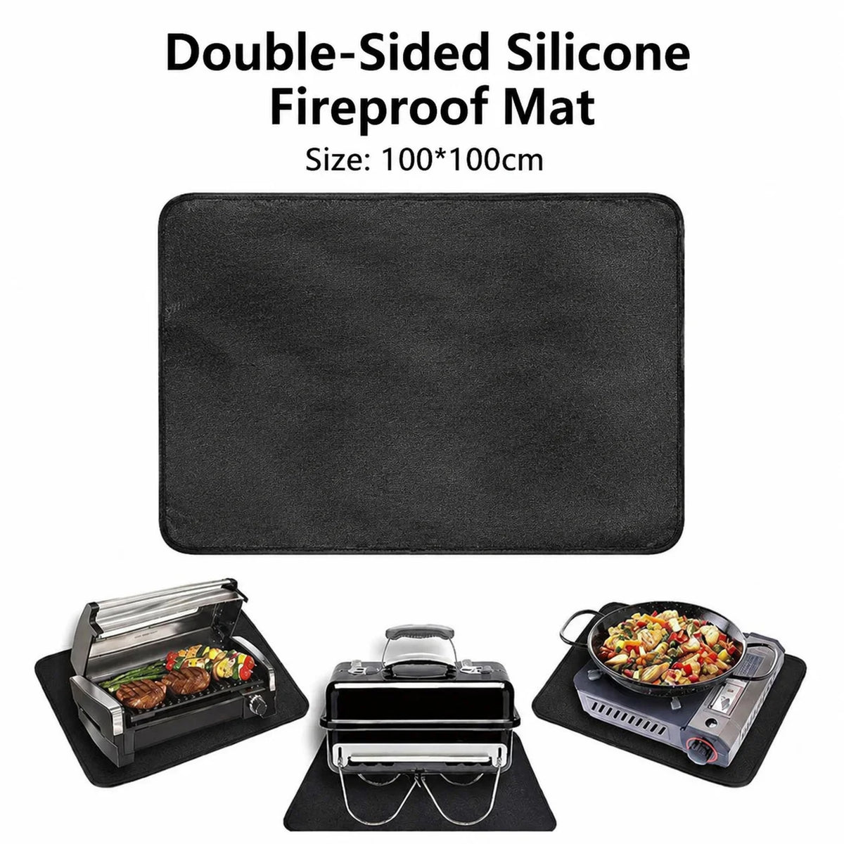 Heat Resistant Grill Mats for Outdoor Grill to Protect Your Prep Table and Outdoor Grill Table - Fire Proof & Water Proof & Oil