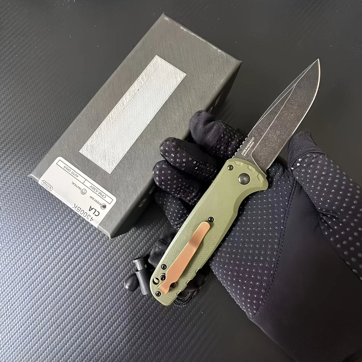 4300BK Tactical Folding Knife With G10 Handle & High Hardness Blade - Compact EDC Pocket Knife For Outdoor Camping, Survival & E