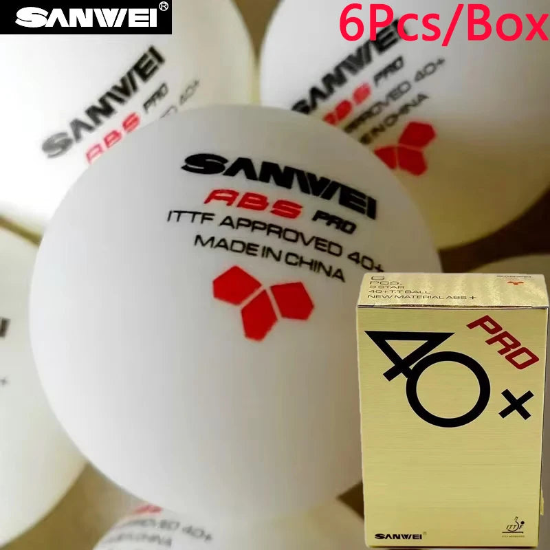 Original SANWEI Table Tennis Balls ABS New Material Professinal 40+ Seamed Ping Pong Balls for Competition & Training Durable