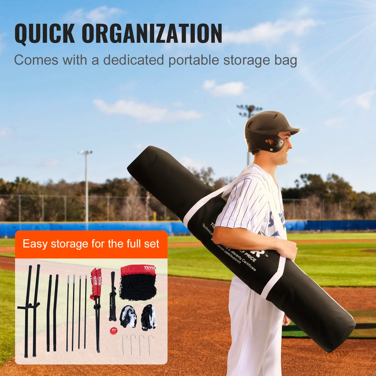 SucceBuy 7ft x 7ft Portable Baseball Softball Practice Training Net for Hitting Catching Pitching with Carry Bag Ball Collector