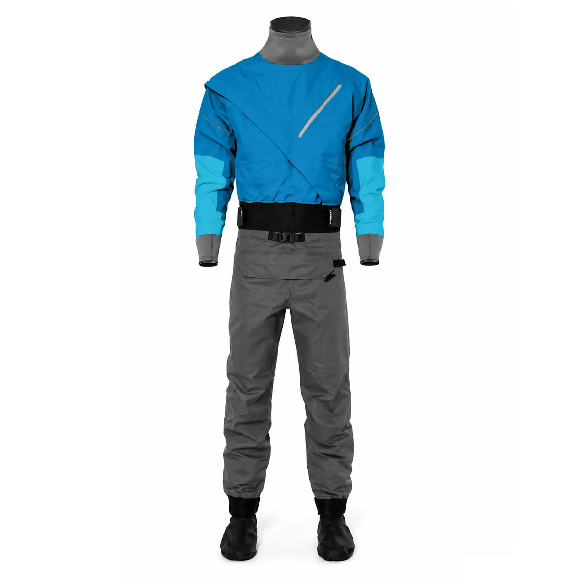 LKVER Kayak Dry Suit for Men 3-layer Waterproof Fabric Drysuit With Latex on Neck and Wrist White Water River Pending