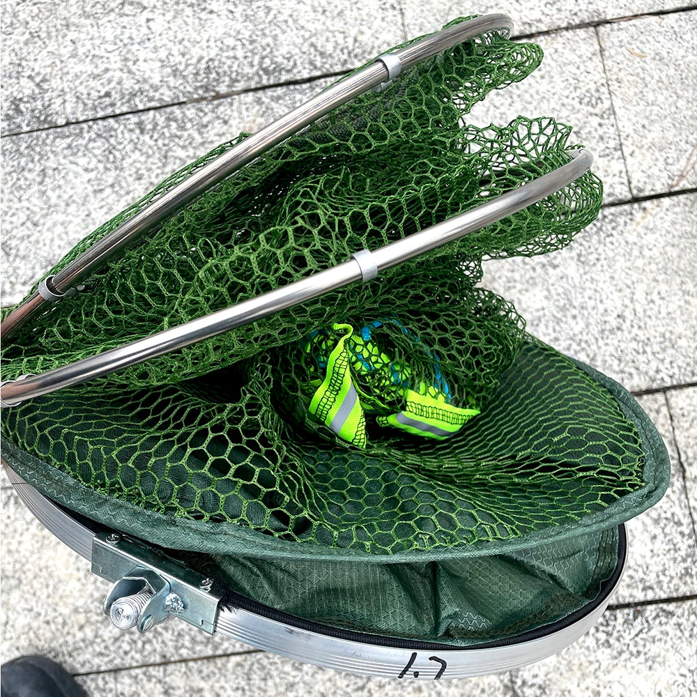 50kg Load Fishing Care Net Stainless Steel Collapsible Fish Basket Dip Nets To Keep Fish Alive in Water Large Storage Fyke Nets