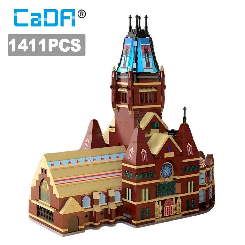 CADA World Famous Architecture America Harvard University Business School Model Sets Build Bricks DIY Toys For Children Gifts
