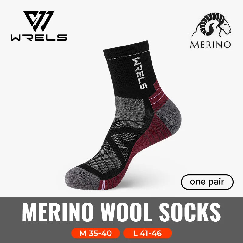 WRELS 1/2/3Pairs Merino Wool Socks Thick Hiking Socks Thermal Socks Moisture Wicking Running Hiking Anti-slip Winter Wool Socks