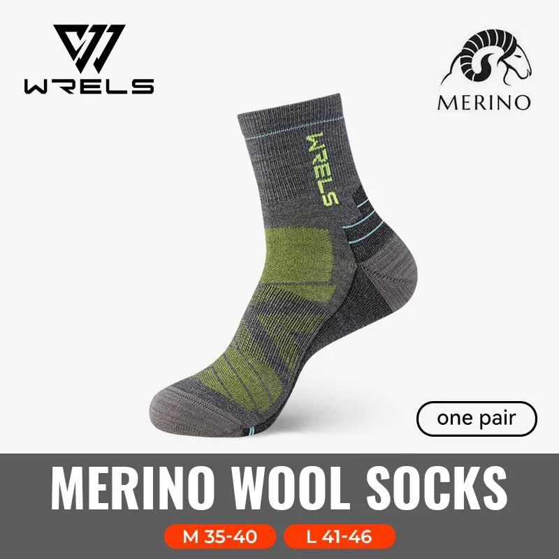 WRELS 1/2/3Pairs Merino Wool Socks Thick Hiking Socks Thermal Socks Moisture Wicking Running Hiking Anti-slip Winter Wool Socks