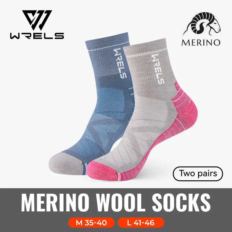 WRELS 1/2/3Pairs Merino Wool Socks Thick Hiking Socks Thermal Socks Moisture Wicking Running Hiking Anti-slip Winter Wool Socks