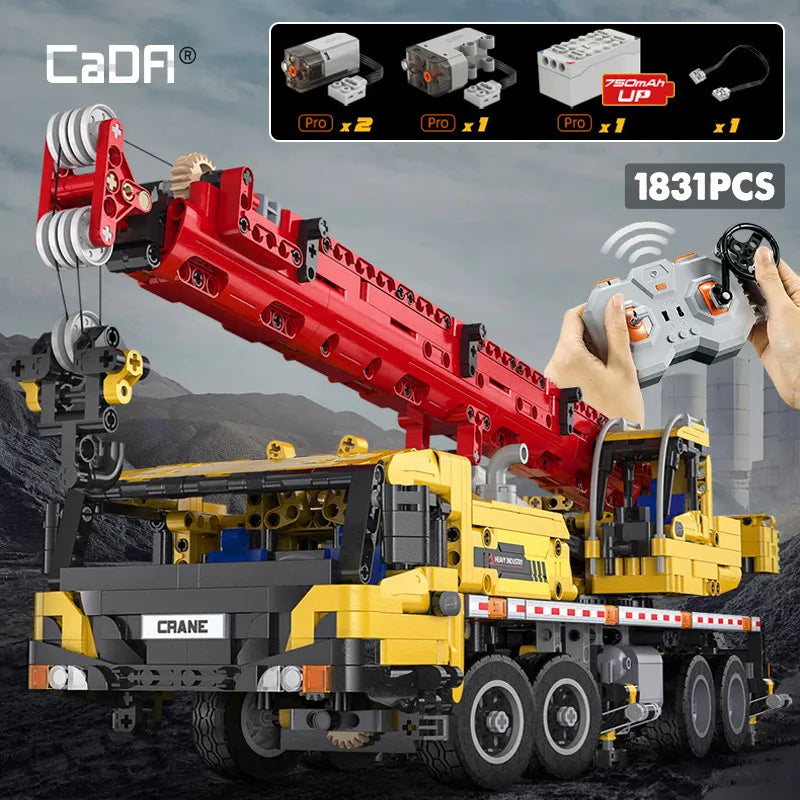 Cada City Remote Control Engineering Vehicle Truck Crane Building Blocks MOC RC Car Bricks DIY Toys For Children Gifts