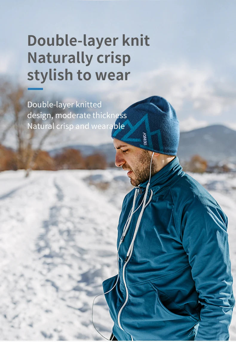 AONIJIE M32 Men Women Unisex Warm Soft Wool Cap Sports Knit Beanie Hat Velvet Lining For Running Cycling Skiing Camping