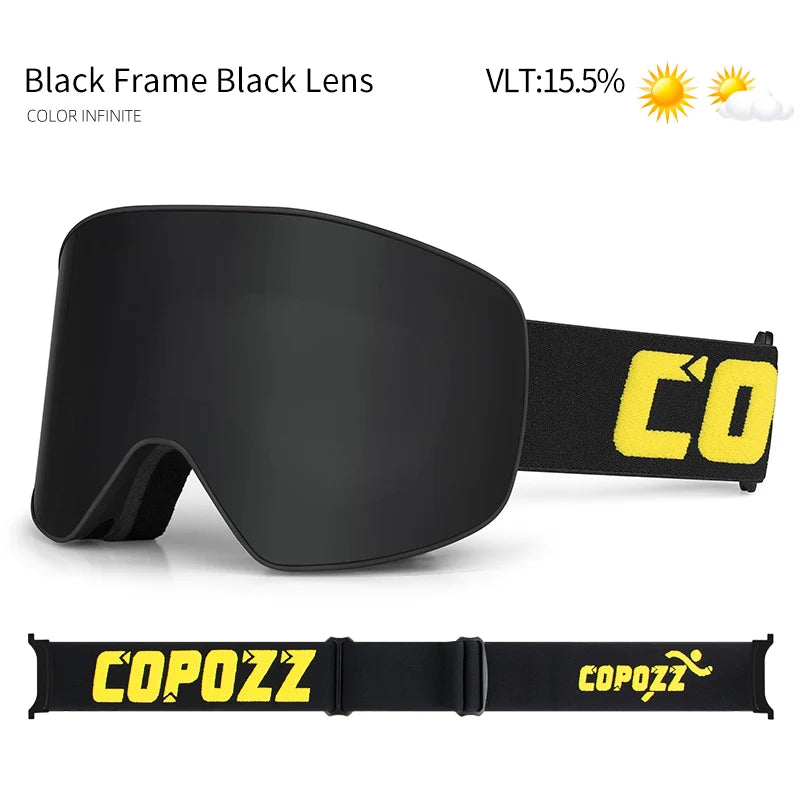 COPOZZ Brand Ski Goggles Men Women Double Layers Big Snowboard Goggles Anti-fog UV400 Skate Skiing Snowboard Goggles