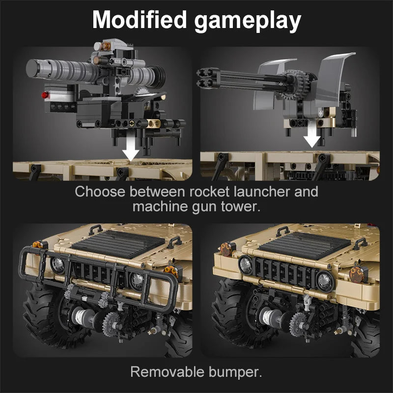 Cada 3935Pcs Technical Armored SUV Car Buggy Trucks Pickup Bricks City Off-road Remote Control Car Building Blocks Toy Gifts