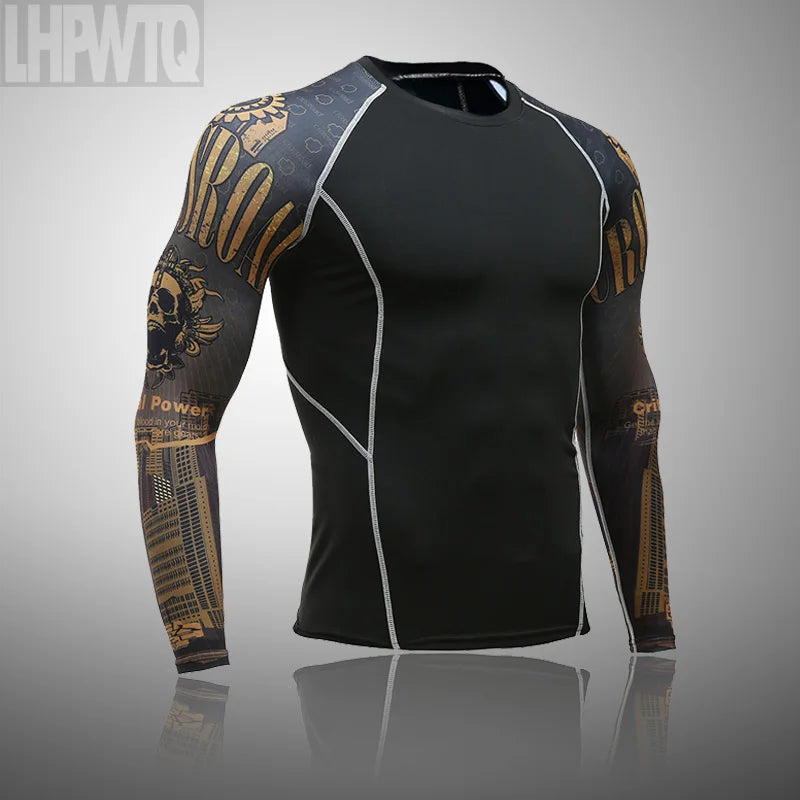 Men's Ski Thermal Underwear Set Motorcycle 4 Seasons Skiing Warm Base Layers Sportwear Tight Long Shirt & Tops Set Clothing