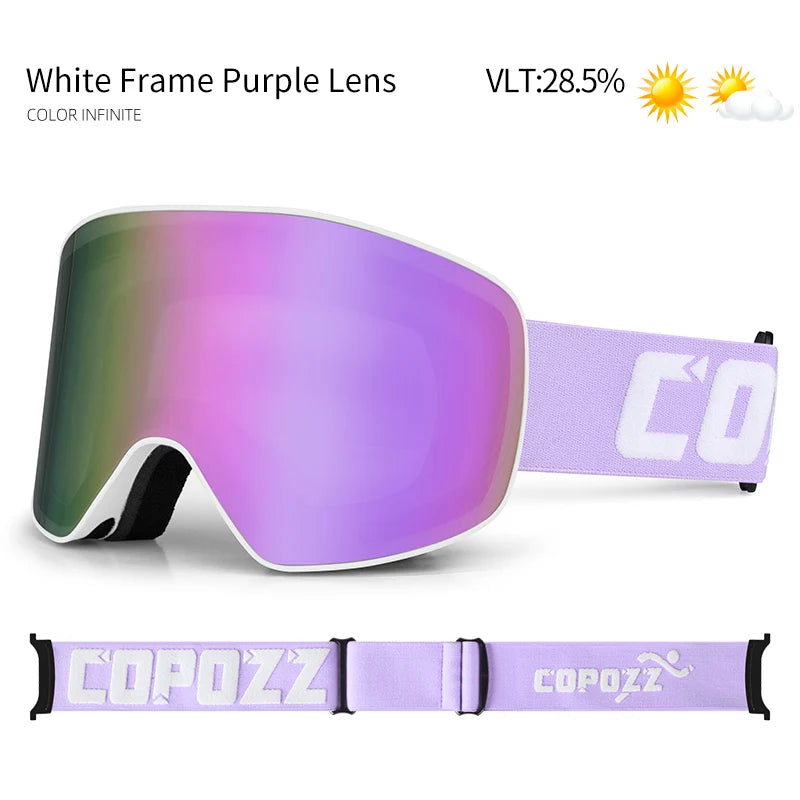 COPOZZ Brand Ski Goggles Men Women Double Layers Big Snowboard Goggles Anti-fog UV400 Skate Skiing Snowboard Goggles