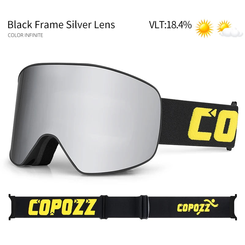 COPOZZ Brand Ski Goggles Men Women Double Layers Big Snowboard Goggles Anti-fog UV400 Skate Skiing Snowboard Goggles