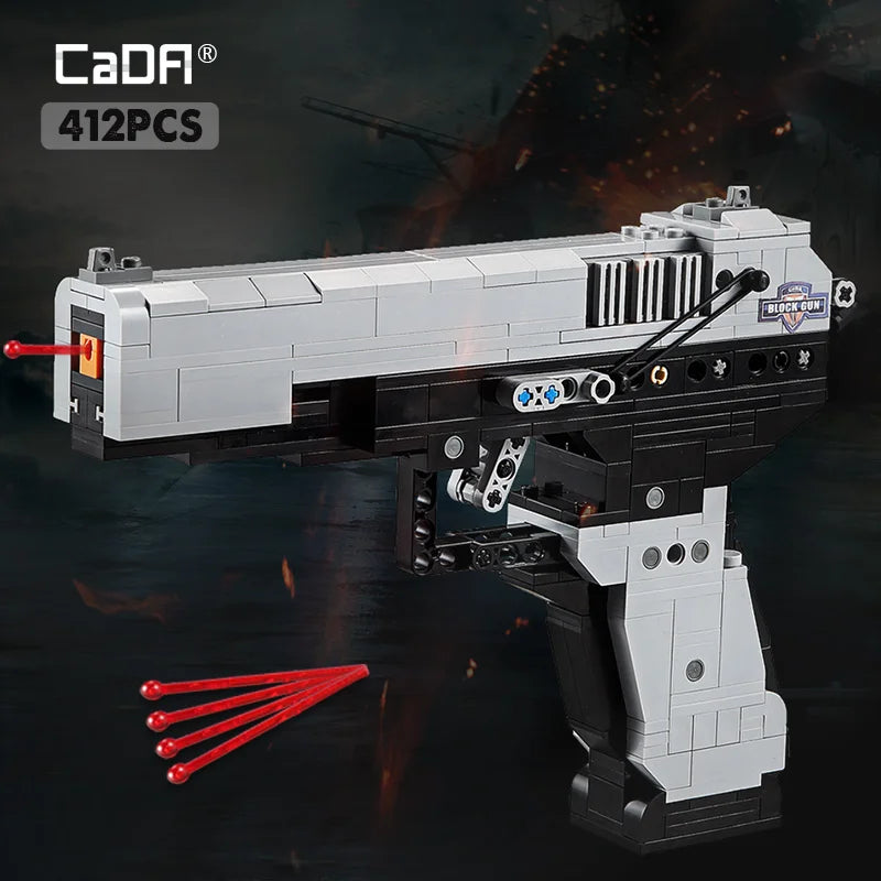 Cada Military Desert Eagle Pistol MK23 Pistol Uzi Submachine Gun Building Blocks City Police Bricks Children Toy Gifts