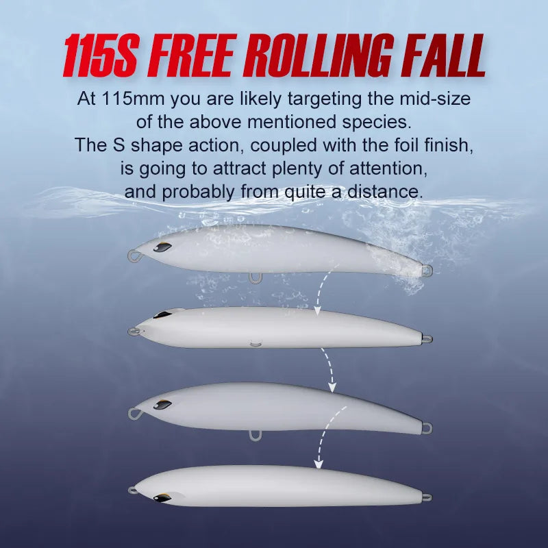 NOEBY Sinking Stickbait Lure 115mm 60.5g 150mm 62g 185mm 127g Hard Bait Saltwater Big Game Fishing Lure
