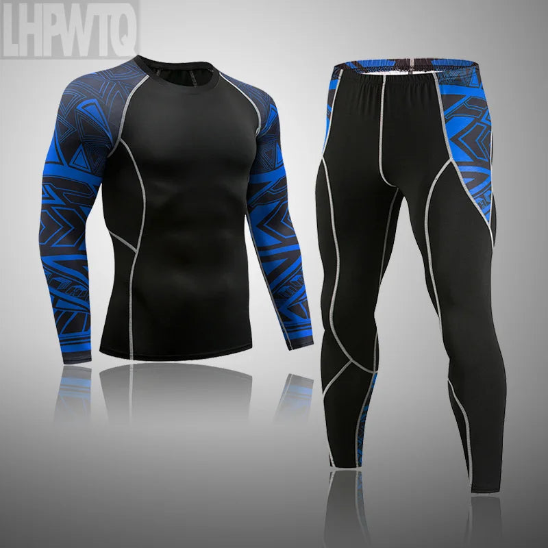 Men's Ski Thermal Underwear Set Motorcycle 4 Seasons Skiing Warm Base Layers Sportwear Tight Long Shirt & Tops Set Clothing
