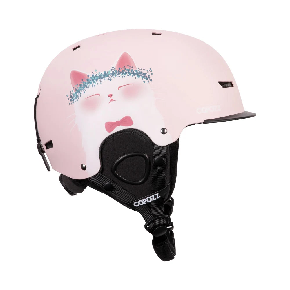 COPOZZ New Ski Helmet Cartoons Half-covered Anti-impact Safety Helmet Cycling Ski Snowboard Sports Helmet For Adult and Kids