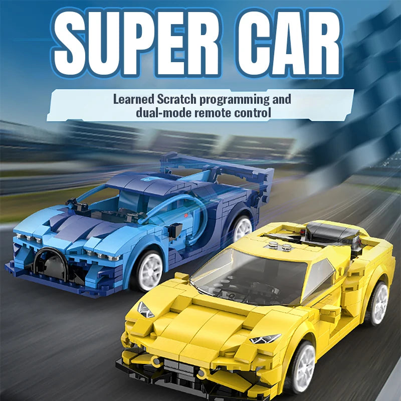 Cada City APP Programming Remote Control Sports Car Model Building Blocks RC Racing Car Bricks Gifts Toys for Children
