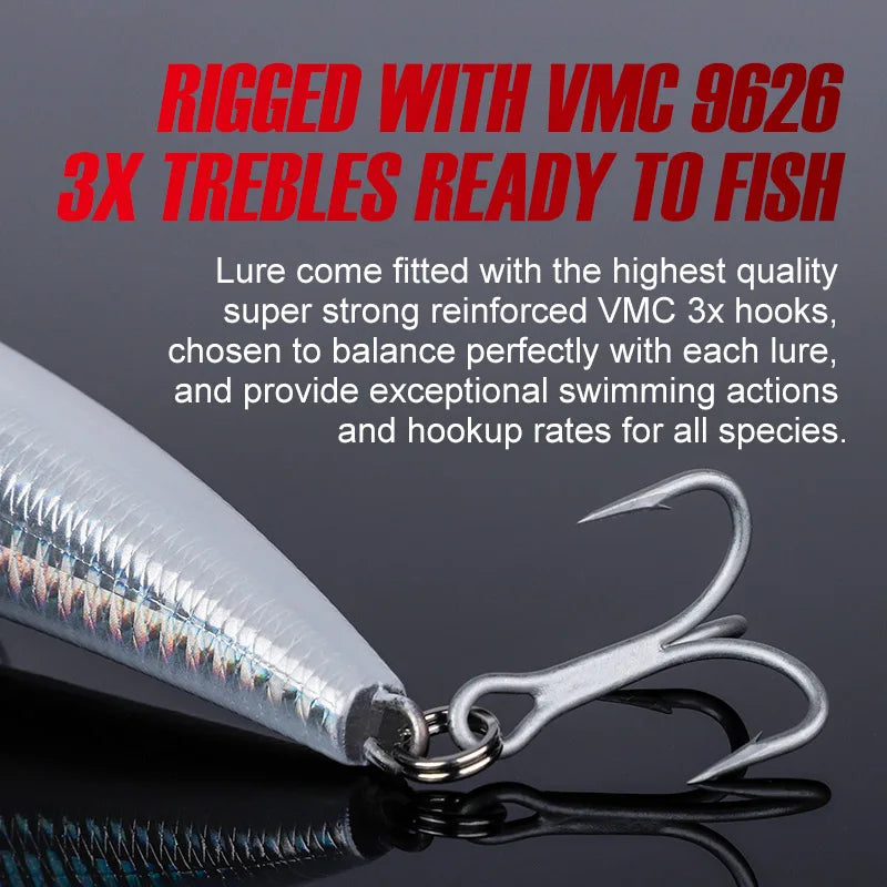 NOEBY Sinking Stickbait Lure 115mm 60.5g 150mm 62g 185mm 127g Hard Bait Saltwater Big Game Fishing Lure