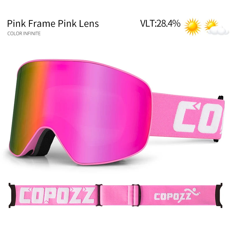 COPOZZ Brand Ski Goggles Men Women Double Layers Big Snowboard Goggles Anti-fog UV400 Skate Skiing Snowboard Goggles