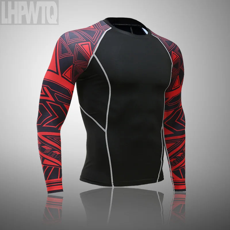 Men's Ski Thermal Underwear Set Motorcycle 4 Seasons Skiing Warm Base Layers Sportwear Tight Long Shirt & Tops Set Clothing