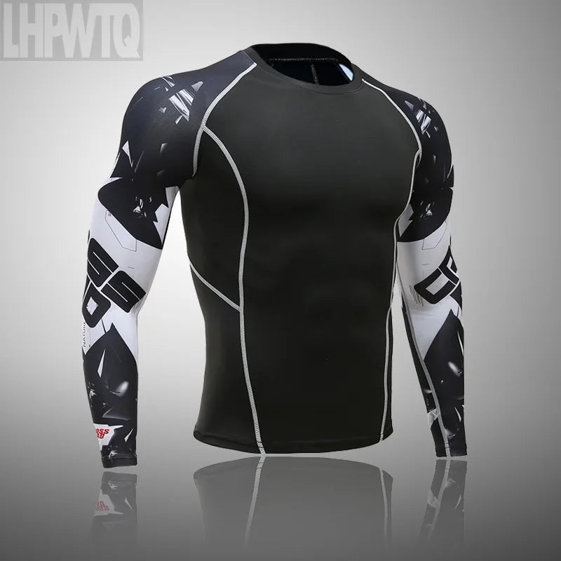 Men's Ski Thermal Underwear Set Motorcycle 4 Seasons Skiing Warm Base Layers Sportwear Tight Long Shirt & Tops Set Clothing