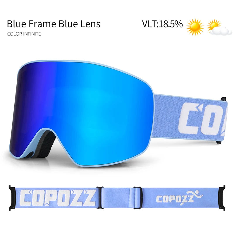 COPOZZ Brand Ski Goggles Men Women Double Layers Big Snowboard Goggles Anti-fog UV400 Skate Skiing Snowboard Goggles