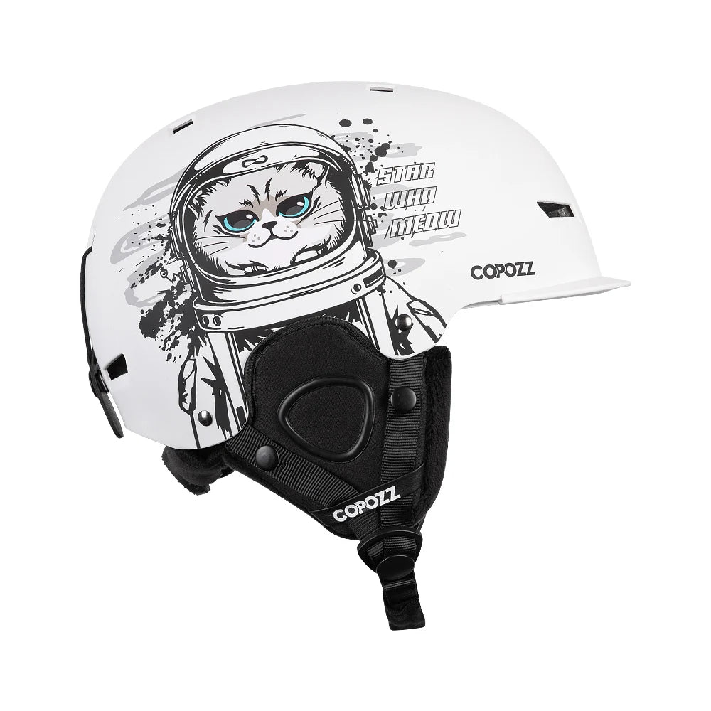 COPOZZ New Ski Helmet Cartoons Half-covered Anti-impact Safety Helmet Cycling Ski Snowboard Sports Helmet For Adult and Kids