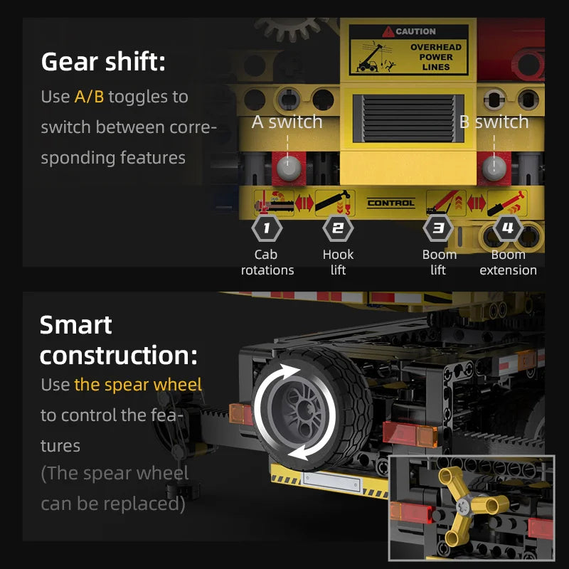 Cada City Remote Control Engineering Vehicle Truck Crane Building Blocks MOC RC Car Bricks DIY Toys For Children Gifts