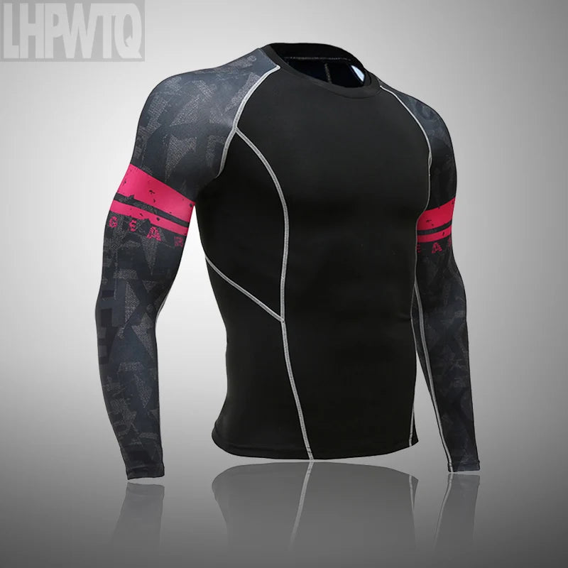 Men's Ski Thermal Underwear Set Motorcycle 4 Seasons Skiing Warm Base Layers Sportwear Tight Long Shirt & Tops Set Clothing